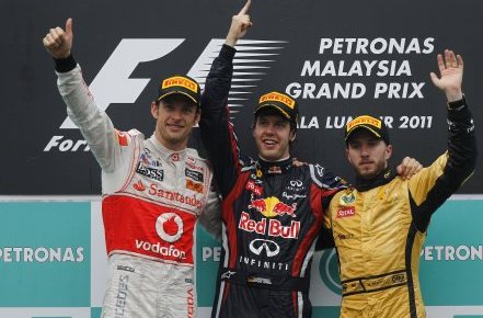 Lotus Renault GP Malaysia 2011-podium.jpg