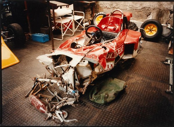 1970 Italy Monza Wreck of Jochen Rindt's Lotus-Cosworth 72C .jpg