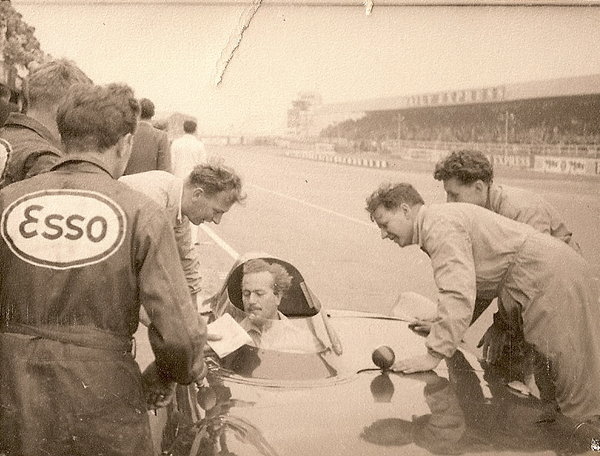 Colin Chapman at the wheel of one of his own Lotus Eleven sports cars.jpg